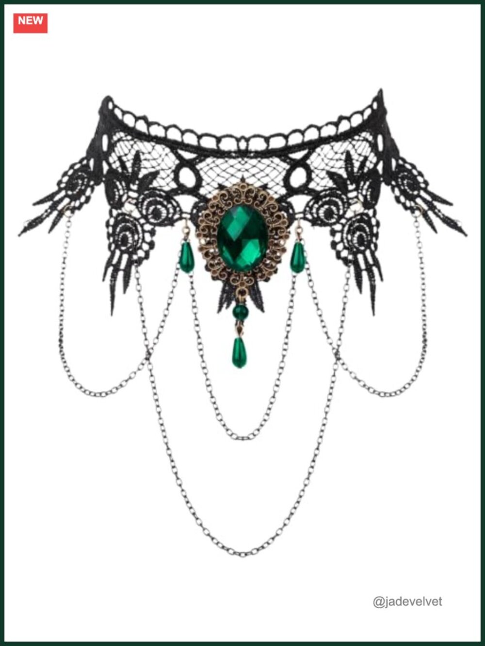 Gothic Lace Choker Necklace Adjustable Women's Costume Jewelry